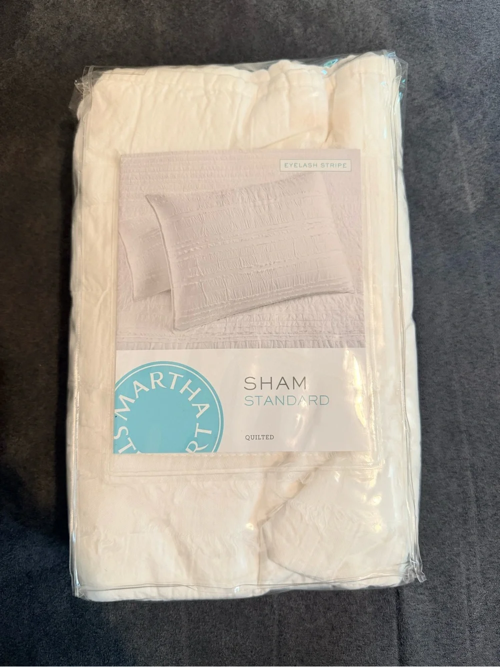 Martha Stewart Eyelash Stripe Quilted Sham in Cream